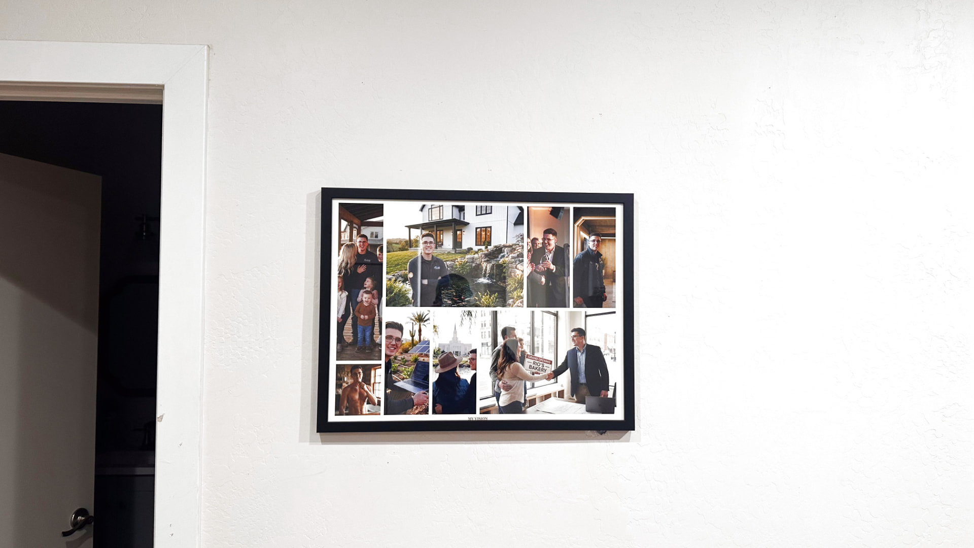 A finished Vision Weave board hanging on a wall in a home